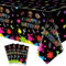 4 Pack Leuchtende Partytischdecken Neon Tischtücher Einweg-Plastik Neon Leuchtende Tischdecke Schwarzes Licht Tischdecke Neon Party DekorationenGlühen in Der Dunklen Party Supplies Schwarzlicht Dekor