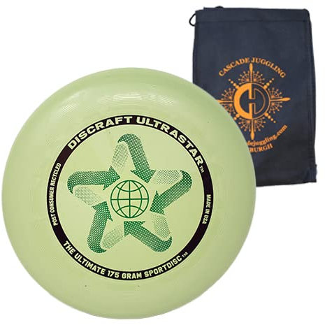 Discraft Ultrastar Flying Disc 175 g – Ultimative Frisbee Competition Spec – inklusive Cascade Jonglierbeutel (recyceltes Olive)