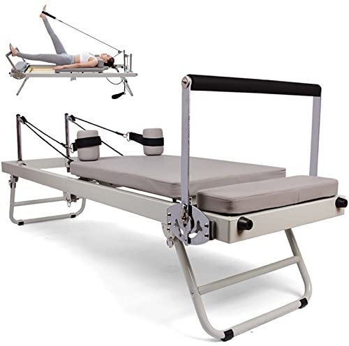 Gvqng Faltbares Pilates-Reformer-Gerät, Pilates-Reformer-Maschinenausrüstung für zu Hause, Übung Yoga-Ausrüstung, Multifunktionales faltbares Yogabett, Pilates-Bett