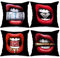 Tucocoo Modische dekorative Kissenbezüge, 45,7 x 45,7 cm, 4 Stück, Frauen, sexy rote Lippen mit Diamant-Dollar-Geld-Wurf-Kissenbezüge, modern, quadratisch, für Sofa, Couch, Auto, Bett, Heimdekoration