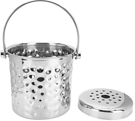 SOSSEG Ice bucket, Stainless Steel Bar Ice Bucket Champagne Beer Bucket Wine Bucket Spit Wine Barrel Container Mini Snack Buckets Bar Supplies