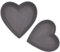 Diko.style® - Set di 2 vassoi decorativi a forma di cuore vuoto, centrotavola decorativo, organizer per gioielli, decorazione della stanza, 21 x 22 x 3 + 24 x 25 x 3,5 cm (grigio)