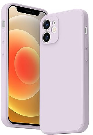 Meliya Coque Compatible pour iPhone 12 Mini 5.4”, Étui en Silicone avec Doublure en Microfibre Souple, Conception Spéciale de Bord Droit (Violet)