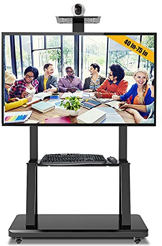 GGZONE Black TV Cart Rolling TV Stand With Storage, Fits 50-75Inch TV, Freestanding Universal TV Mount Stand On Wheels, Home/Outdoor/Conference Room beautiful scenery