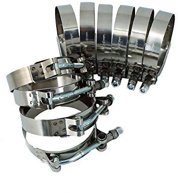 SEIDER 10 colliers de serrage turbo en acier inoxydable 304 en T SilconeT boulon collier de serrage en T (couleur : 67-75 mm 10 pièces)