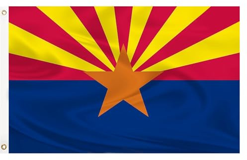 Arizona-Staatsflagge, 7,6 x 12,7 cm, doppelseitige Flagge des Bundesstaates Arizona, 3 Schichten, 240D Polyester, Nähen, 4 Reihen Faden, mit strapazierfähigem Segeltuchkopf und Messingösen