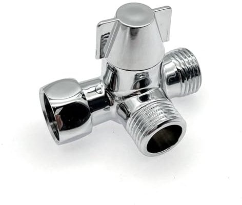 JZK Valvola deviatrice a 3 vie per braccio doccia da 1/2, G1/2 in metallo con rondelle in gomma, splitter per soffione doccia in ottone a 3 vie, deviatore di flusso adattatore doccia