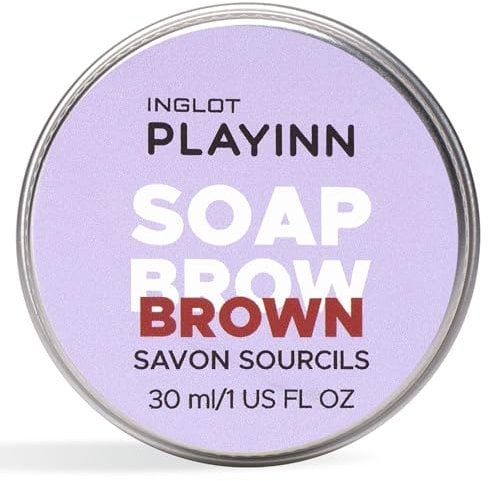 Inglot Playinn Augenbrauenseife | Extra starke Gel-Formel | Definierte und geformte Augenbrauen | Playinn Soap Brow | 30 ml | Braun