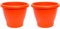 Acan Tradineur Lot de 2 pots de fleurs ronds en plastique pour plantes et fleurs méditerranéennes avec trous inférieurs Récipient extérieur et intérieur de la maison Marron 20 cm