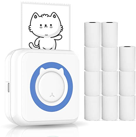 Sunydog All-in-One-Fotodrucker, tragbarer Multifunktionsdrucker, kabelloser Sofort-Minidrucker, unterstützt BT-Verbindung für Smartphone mit 11 Papierrollen 57 mm, kompatibel mit iOS und Android