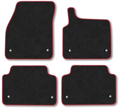 Land Rover Range Rover Evoque (2019+) [Manual] Carpet Car Mats | Red Edge Trim Tailored Fit Floor Mats Full Coverage Protection Accessories Easy Clean Anti Slip Made in the UK