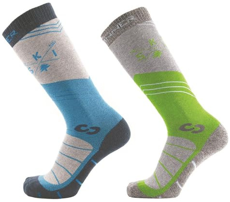 Sinner Calcetines marca modelo MENS SKI SOCKS MOUNTAIN SKI PACK - BLUE/GREEN - 45-47