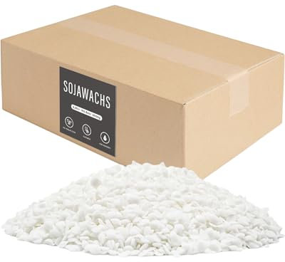 BOYUJK Sojawachs für Kerzen 3kg, Premium Natürlich Kerzenwachs, 100% Sojawachs für die Kerzenherstellung aus biologischem Anbau, ohne Zusatzstoffe, Harmlos und Rein