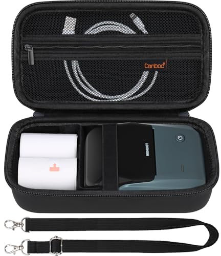 Canboc Tragetasche kompatibel mit NIIMBOT B1 Label Maker, tragbare Bluetooth Thermo Label Printer Box mit abnehmbarem Schultergurt, schwarz (nur Fall)