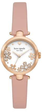 Kate Spade New York Damen-Armbanduhr „Holland“ mit DREI Zeigern aus roségoldfarbenem Edelstahl, KSW1825