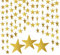 G2PLUS Gold Glitter Star Garland, 16m Sparkling Paper Hanging Decoration for Twinkle Little Star Party, Birthday, Wedding Theme, Room Decor