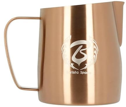 Barista Space Polished Silver Milk Jug optimal für Latte Art mit präziser Ausgusstülle, leicht und handlich, empfohlen von Weltmeistern – silverCopper - 450ml