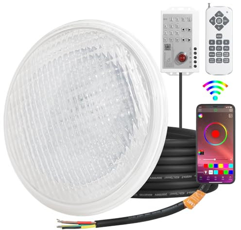 Monsing luces LED para piscina PAR56 54W iluminación LED para piscina colgante bajo el agua reemplazo 400W foco halógeno DC/AC 12V color RGB