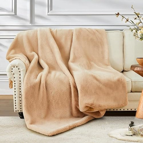ShowyLive Coperta Plaid Super Morbida Coperta Pile Invernale da 1000 g/m² per Divano, Soggiorno -Coperta Lana Matrimoniale & Letto Singolo Adatto Adatto a Tutte le Stagioni (Cammello, 180 * 230cm)