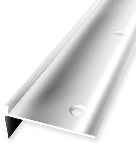 Treppenkantenprofil 21 x 48 x 2500 mm Winkelprofil Aluminium hochwertig Versenkt Gebohrt Alu poliert Einfasshöhe 5 mm Küberit