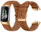 LanQii Lederarmband Kompatible mit Fitbit Charge 5/Charge 6, Damen und Herren Leder Uhrenarmband Ersatzarmbänder für Fitbit Charge 5/Charge 6, Braun