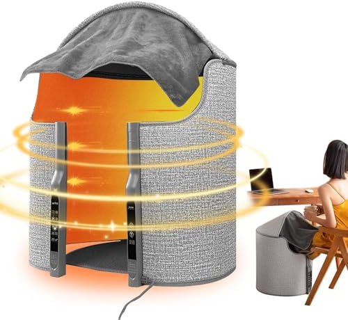 Untertischheizung,Untertischheizung für Büro - Tragbarer Raumheizer unter dem Schreibtisch,Rundum faltbarer Bein-Fußwärmer, 7 Timer, leise Boden-Fußheizung für Zuhause und Innenbereich