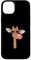 Hülle für iPhone 14 Plus Niedliche Giraffe mit Brille und rosa Kaugummi, Afrika