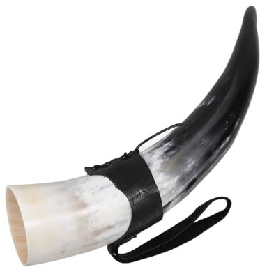 MAGICLULU Horn Wine Glass Viking Drinking Horn Mug for Beer Wine and Mead Medieval Decor and Props