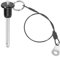 PATIKIL Quick Release Pin 1/4 Inch, Ball Locking Pin with Push Button Lanyard Cable 304 Stainless Steel Equipment Mechanical Usable Length 1.57 Inch, Silver