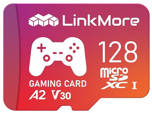 LinkMore XV23 PRO Carte micro SDXC de jeu 128 Go, A2, UHS-I, U3, V30, classe 10, vitesse de lecture jusqu'à 160 Mo/s, vitesse d'écriture jusqu'à 100 Mo/s, adaptateur SD inclus