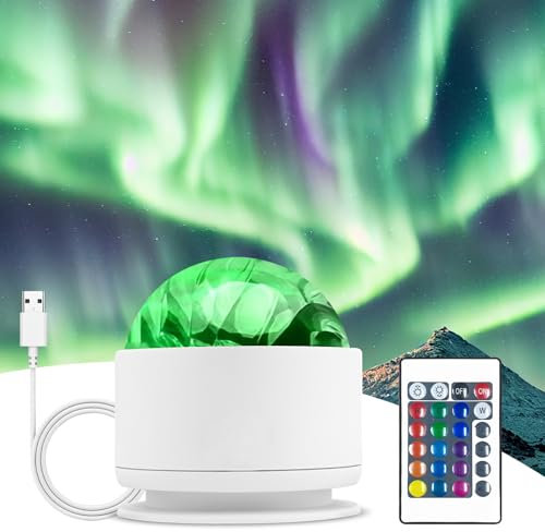 vsshe Projecteur Ciel Étoilé, 16 Couleurs LED Vague Océanique Projecteur, Projecteur de Galaxie avec Télécommande, Luminosité réglables, Alimenté par USB, Veilleuse pour Chambre, Enfants, Adultes