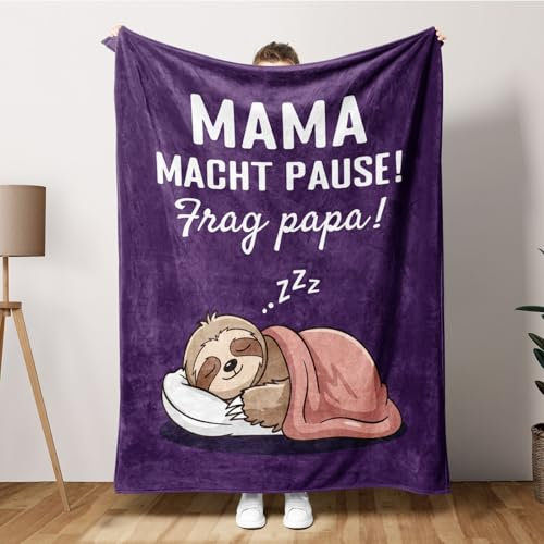 Lustige Geschenke für Mama, Geburtstagsgeschenk für Mama, Personalisierte Geschenke Kuscheldecke, Mutter Geschenk zum Muttertag oder zu Weihnachten 157×132 cm