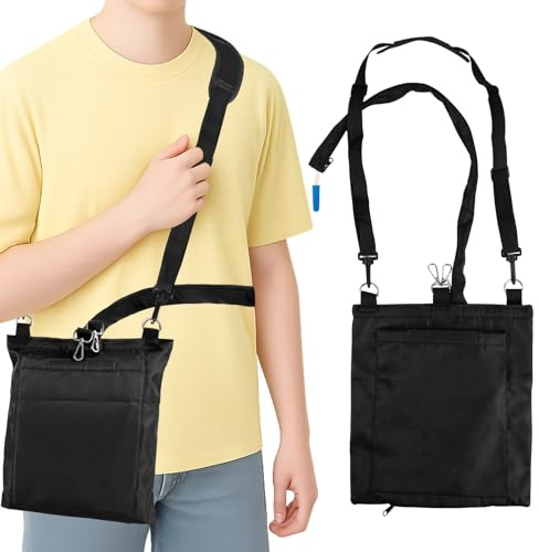 Urinbeutelhalter mit Reißverschluss Rohrhülsen und verstellbarem Riemen | 2000ml Urinbeutel Tasche, einfacher Zugriff, sicher und diskret, Katheterbeutel Tasche für Rollstühle und Betten