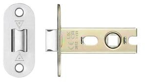 Kooples Hardware Project Tubular Latch 64mm – Radius Corner Faceplate – 45mm Backset Internal Door Latch for Lever Handles – Satin Nickel Finish – Fixings Included (Satin Stainless)