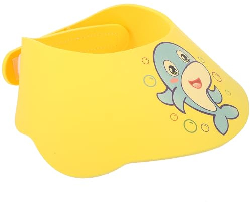 FOYTOKI Babyhaarwaschkappe für Verstellbares Eva Haarwaschvisier mit Wasserdichtem Schutz Hält Gesicht Trocken zum Baden und Haare Waschen Gelb