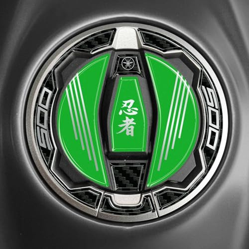 labelbike Adesivo 3D Moto Tappo Serbatoio Compatibile con Kawasaki | Ninja 500, Protezione in Resina, Antigraffio, Decorazione, Verde