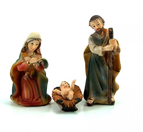 Krippenfiguren Set 7 cm. HL. Familie, 3 Teile. Aus Polyresin, handbemalt.