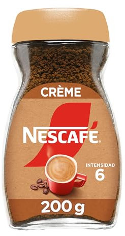 NESCAFÉ CRÈME aroma y sabor, café soluble con crema, frasco de vidrio, 200 g