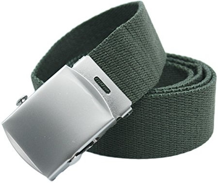 YEHMAN Unisex Gürtel Canvas Belt militärisches Design, mit Metall Gürtelschnalle Automatischer Taktischer Gurtel Outdoor Sportarten Stufenlos Verstellbarer Länge 120 cm Breite 3.5 cm - Kaki