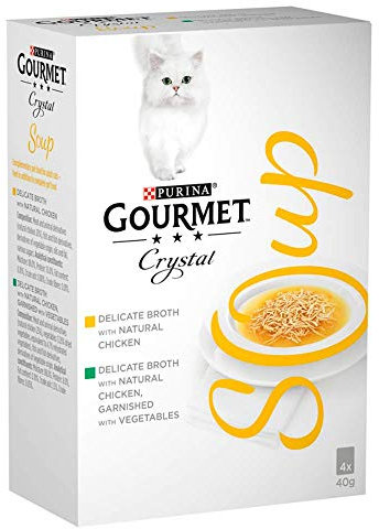 Gourmet Katzenfutter Suppe mit Huhn und Gemüse, 4 x 40 g, 10 Stück