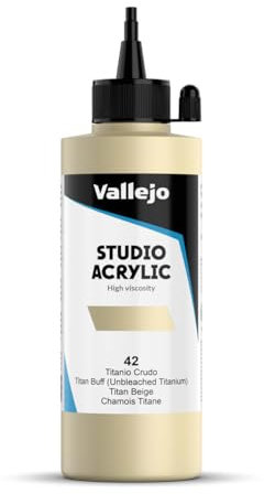 Vallejo ACRYLIC STUDIO, PINTURA ACRÍLICA, 200ML, TITANIO CRUDO, Nº 42