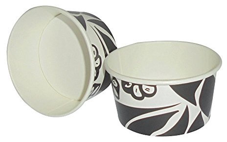 PZ 126 COPPETTE CC 80 per Gelato in Cartone TERMOSALDATO Fantasia Bianco E Nero Black And White Cup Bicchieri per GELATERIA