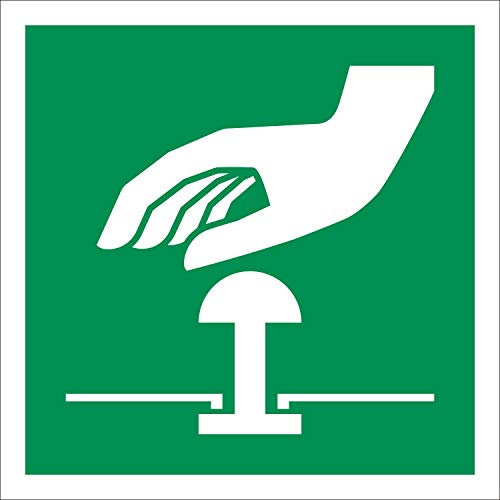 Notaus Rettungszeichen Rettungswegschild Aufkleber Nachleuchtend ASR A1.3 400 x 400 mm