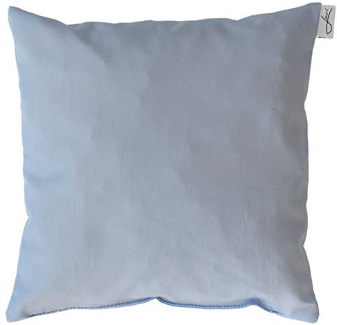 Lou-i Zirbenkissen - Kissen mit Zirbenspäne - Zirbenkissen zum Schlafen - Frischer Zirbenduft - Zirbelkiefer Kissen - Zirbenholzkissen (30x30 cm, Baumwolle hellblau)
