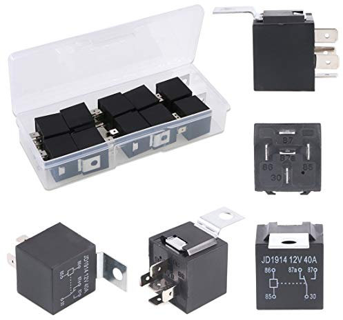 Glarks 10 unidades 12 V 30/40 Amp 5 pines SPDT relés eléctricos interruptor para automoción, camión, barco marino