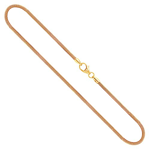 EDELIND Goldkette Damen Mädchen Herren 375 Gold Halskette aus Gelbgold ohne Anhänger Schlangenkette Echtgold mit Schmuck Geschenkbox Made in Germany
