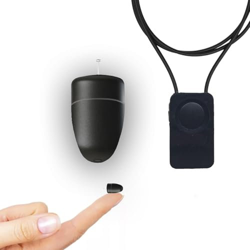 Pinganneaux cachés Bluetooth V6 Oreillette espion invisible sans fil Copier Examen (oreillette Ultramini + collier Bluetooth v5)