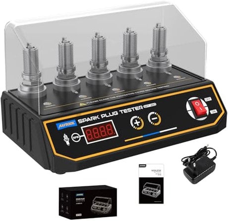 AUTOOL Tester per candele auto, Auto Spark Plug Detector Ignition Tester Spark Plug System Analyzer (5 Fori)