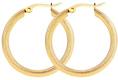 Lieson Titan Ohrringe Frauen, Damen Ohrringe Creolen Silber/Schwarz/Gold Ohrstecker Rund Schlange Muster