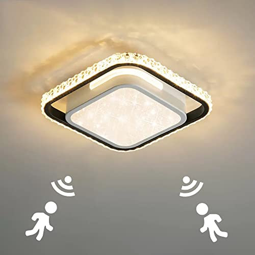 LED Deckenlampe mit Bewegungsmelder Radar Innen Flur Deckenleuchte Modern Wandlampe mit Bewegungssensor 20W 3000K Deckenleuchtung mit Sensor für Gang Korridor Veranda Garage Treppe Keller BüRo Lampe